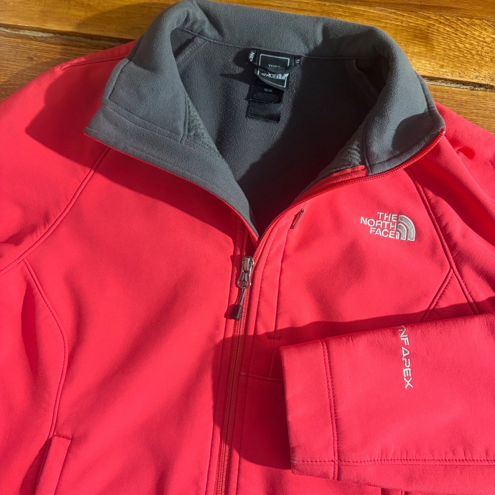 The North Face Apex Bionic Jacket Womens M Pink Softshell Fleece Lined Coat *SEE
